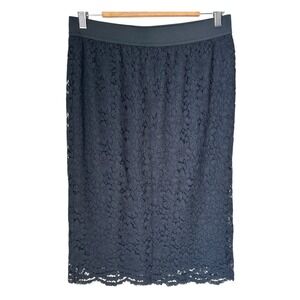 Worthington Pencil Skirt Black Lace ‎ Office Classic Cocktail Large NWOT